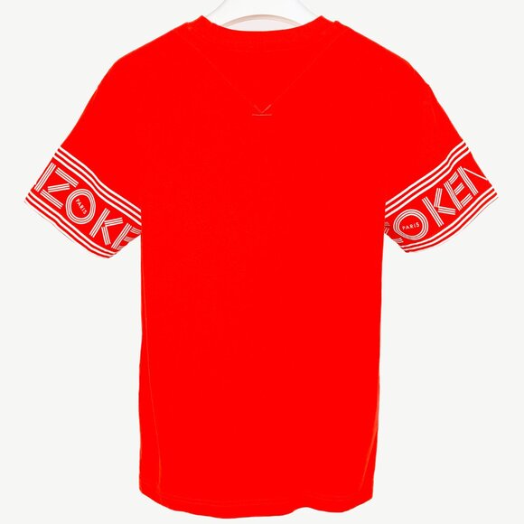 KENZO Red Cotton Cuff Print Tee - Picture 3 of 11